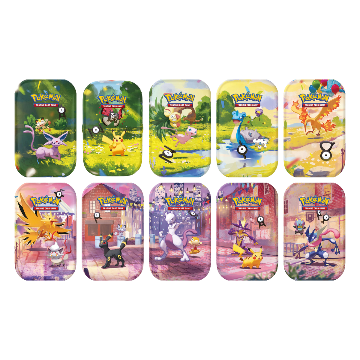 Pokémon TCG 30th Celebration Mini Tins — all ten Day and Night designs
