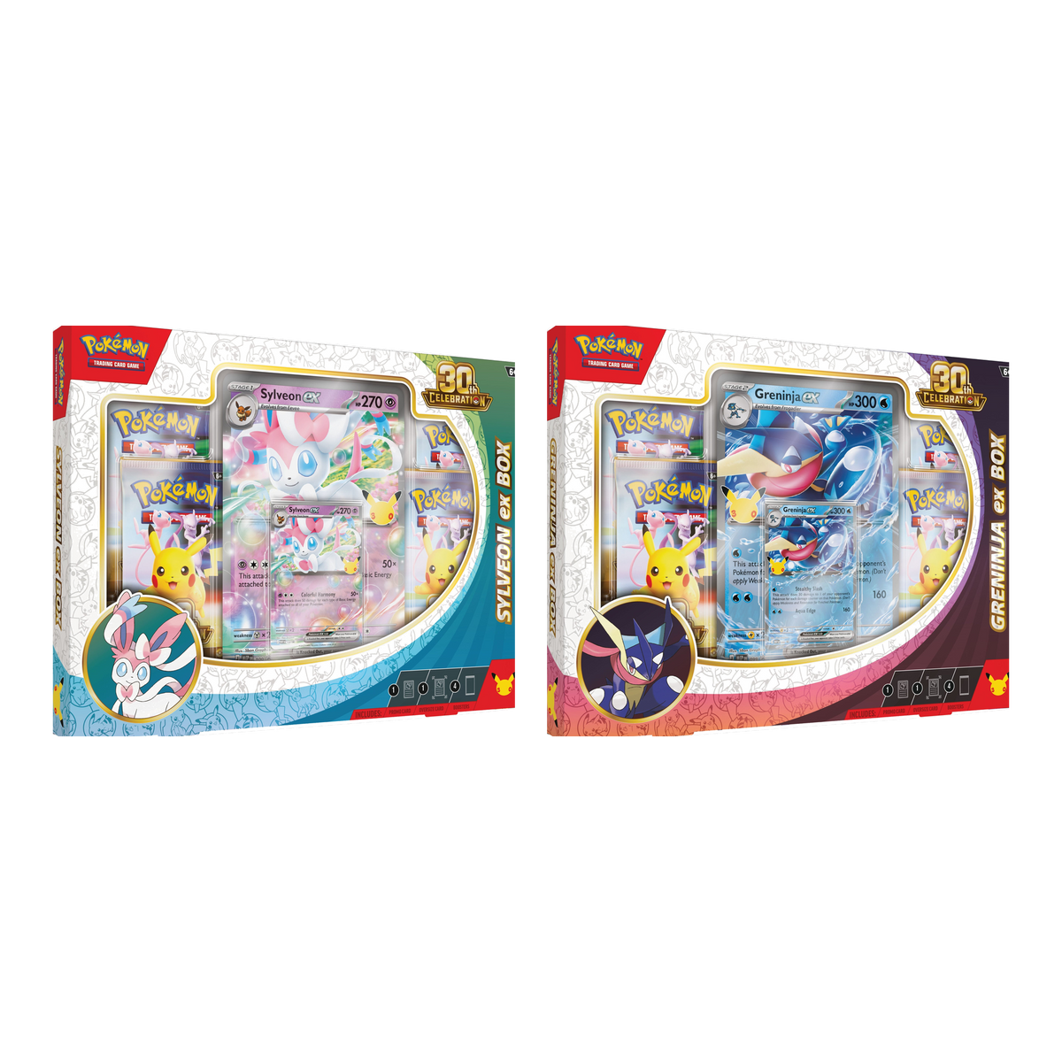 Pokémon TCG 30th Celebration Pokémon ex Box — Sylveon ex and Greninja ex