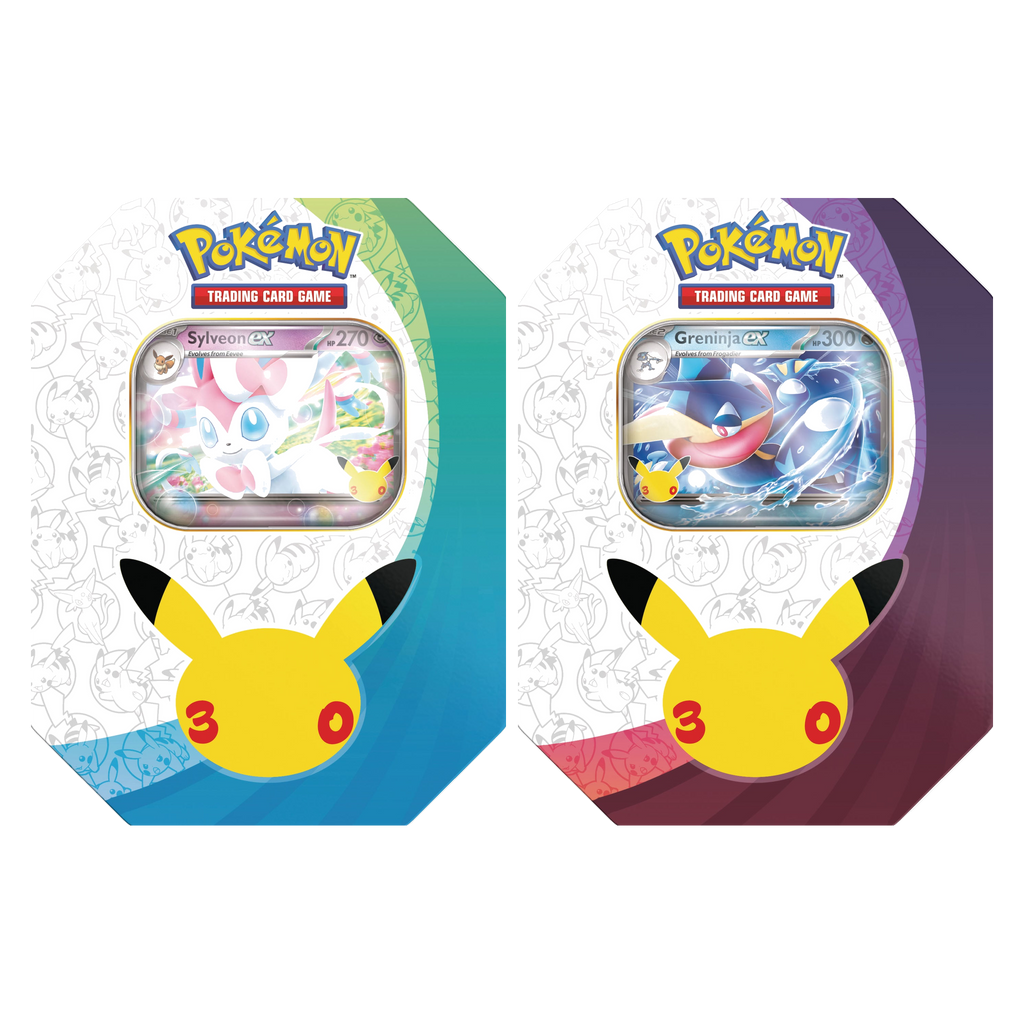 Pokémon TCG 30th Celebration Pokémon ex Tin — Sylveon ex and Greninja ex
