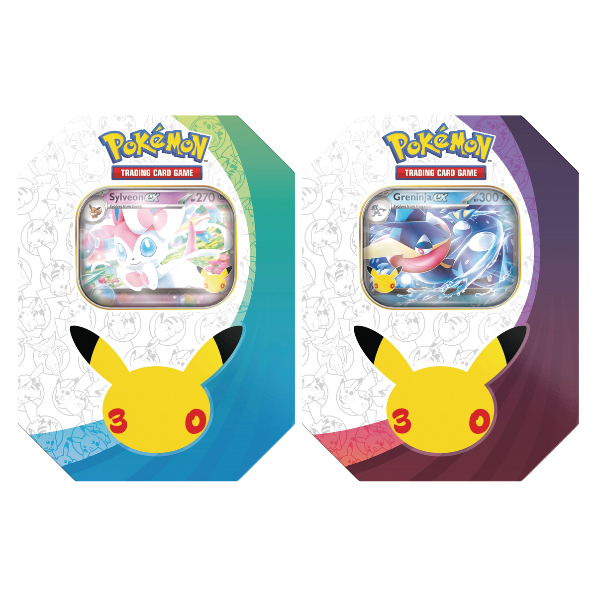 Pokémon TCG 30th Celebration Pokémon ex Tin — Sylveon ex and Greninja ex