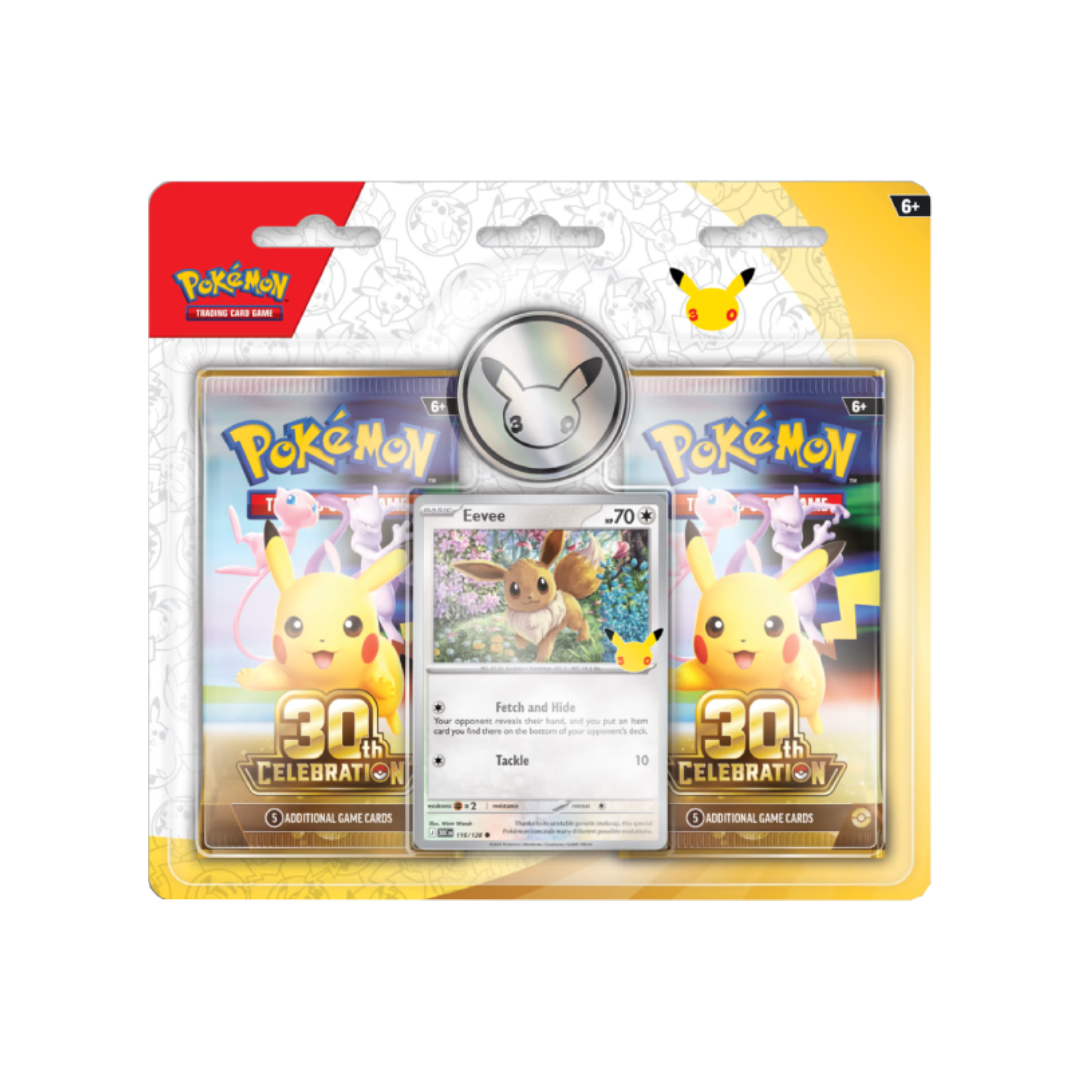 Pokemon TCG 30th Celebration 2-Pack Blister with foil Eevee promo, sealed