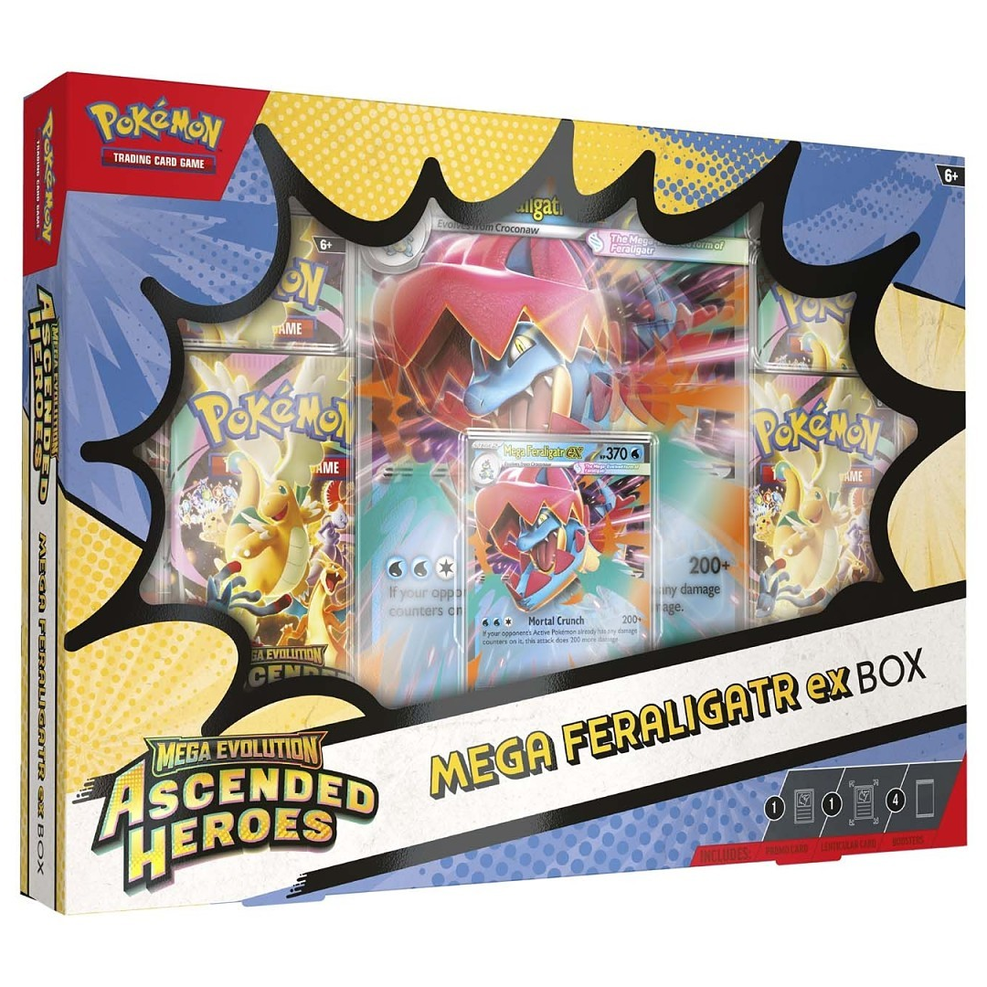 Pokémon TCG Ascended Heroes Mega Feraligatr ex Box, sealed front of box