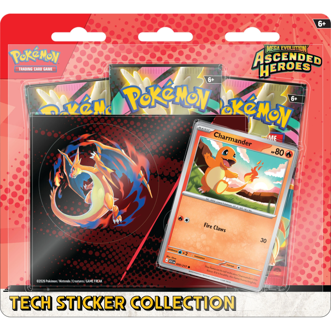 Ascended Heroes Tech Sticker Collection promo card and sticker sheet