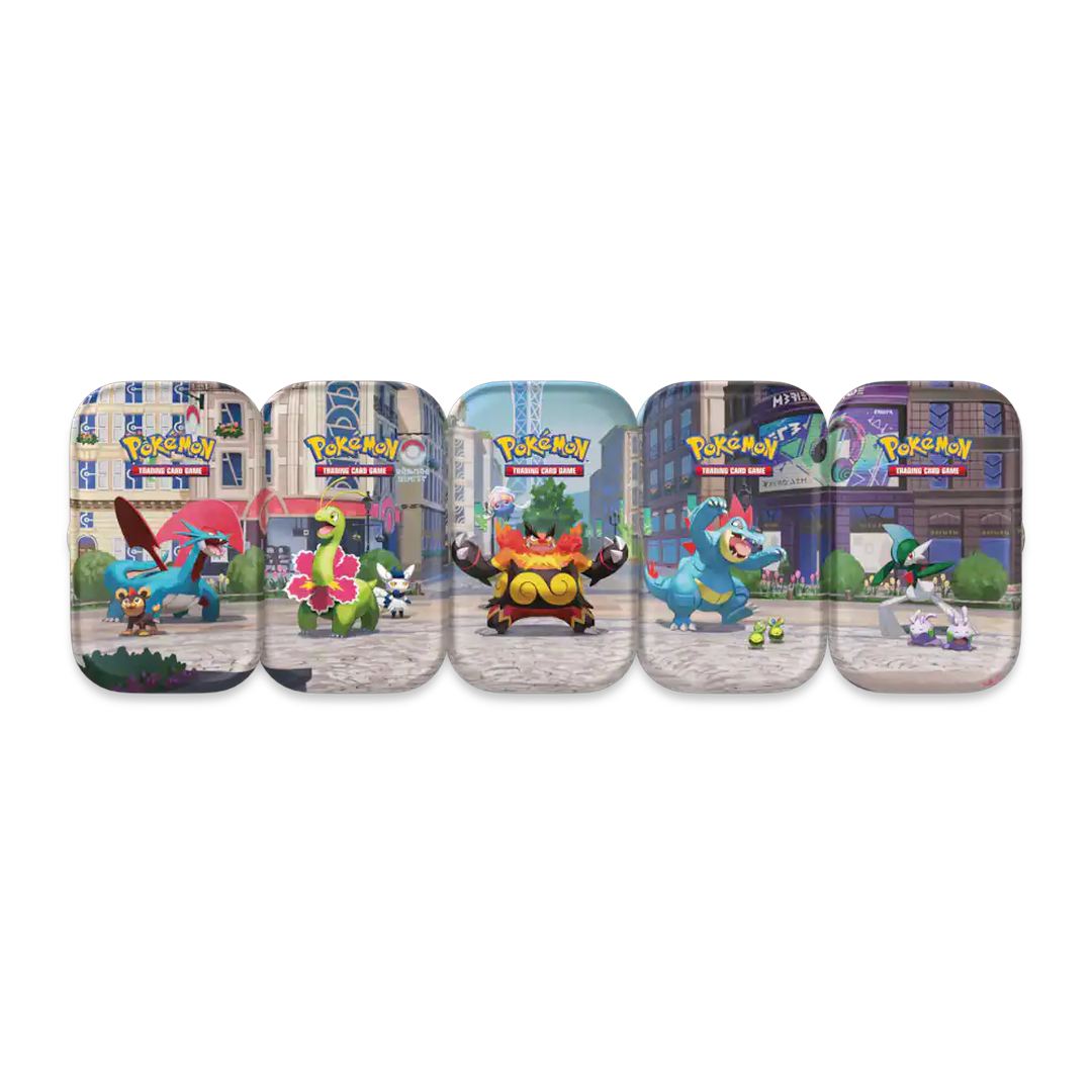 Pokemon TCG Lumiose City Mini Tin, five tin designs