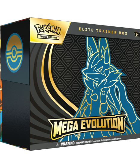Pokemon TCG Mega Evolution Elite Trainer Box card sleeves and dice