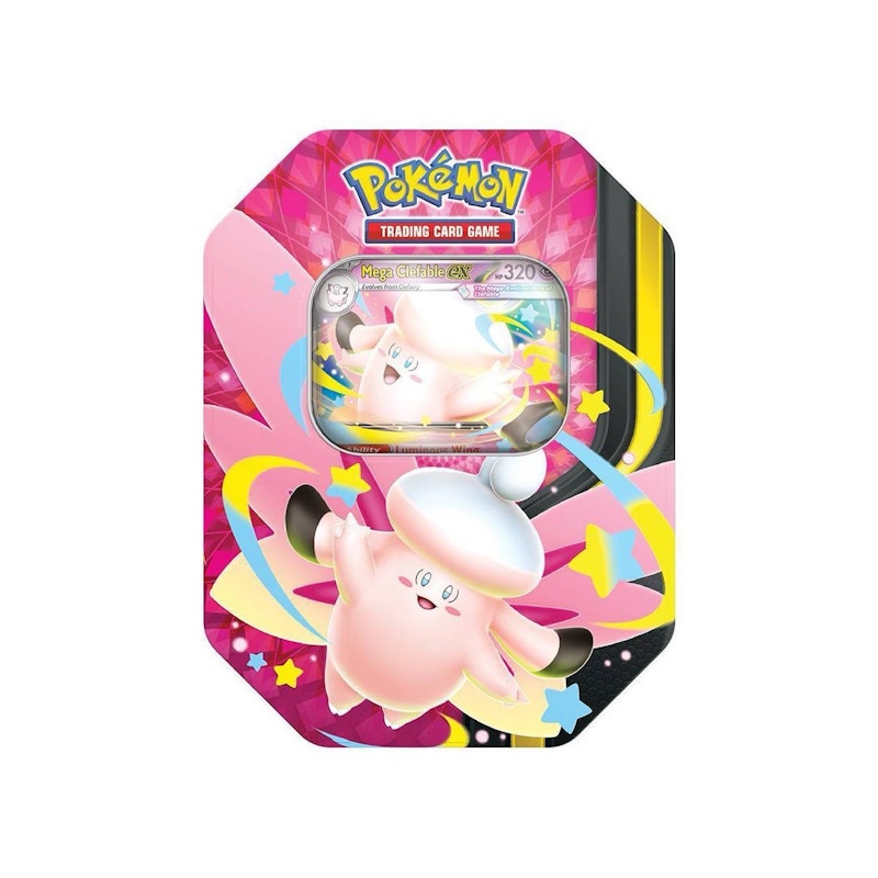 Pokemon TCG Mega Moonlit Tin featuring Mega Clefable, sealed