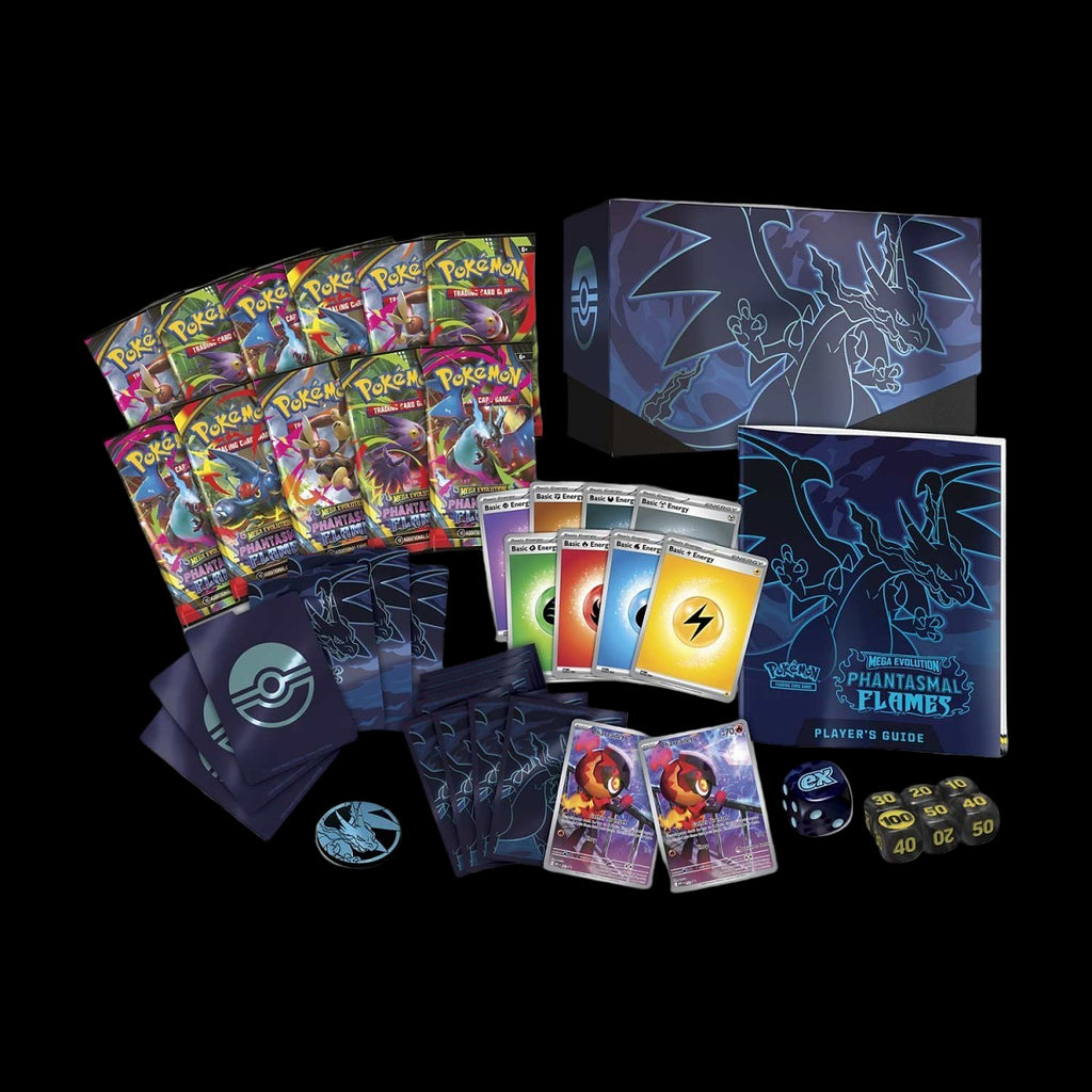 Phantasmal Flames Elite Trainer Box contents laid out