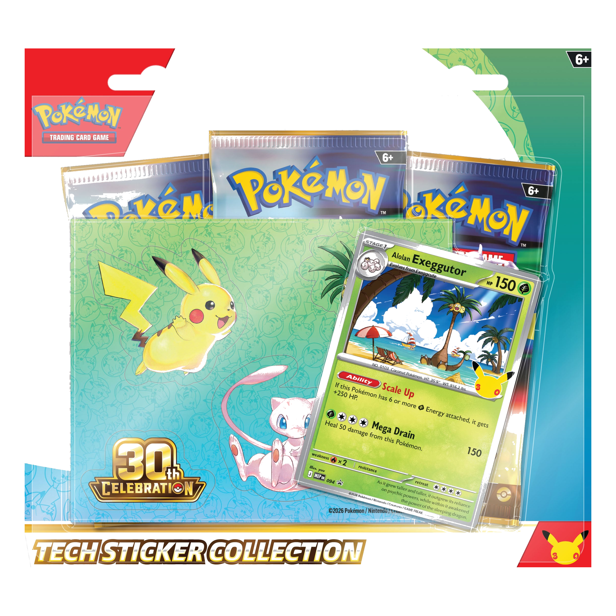 Pokémon TCG 30th Celebration Tech Sticker Collection — Alolan Exeggutor
